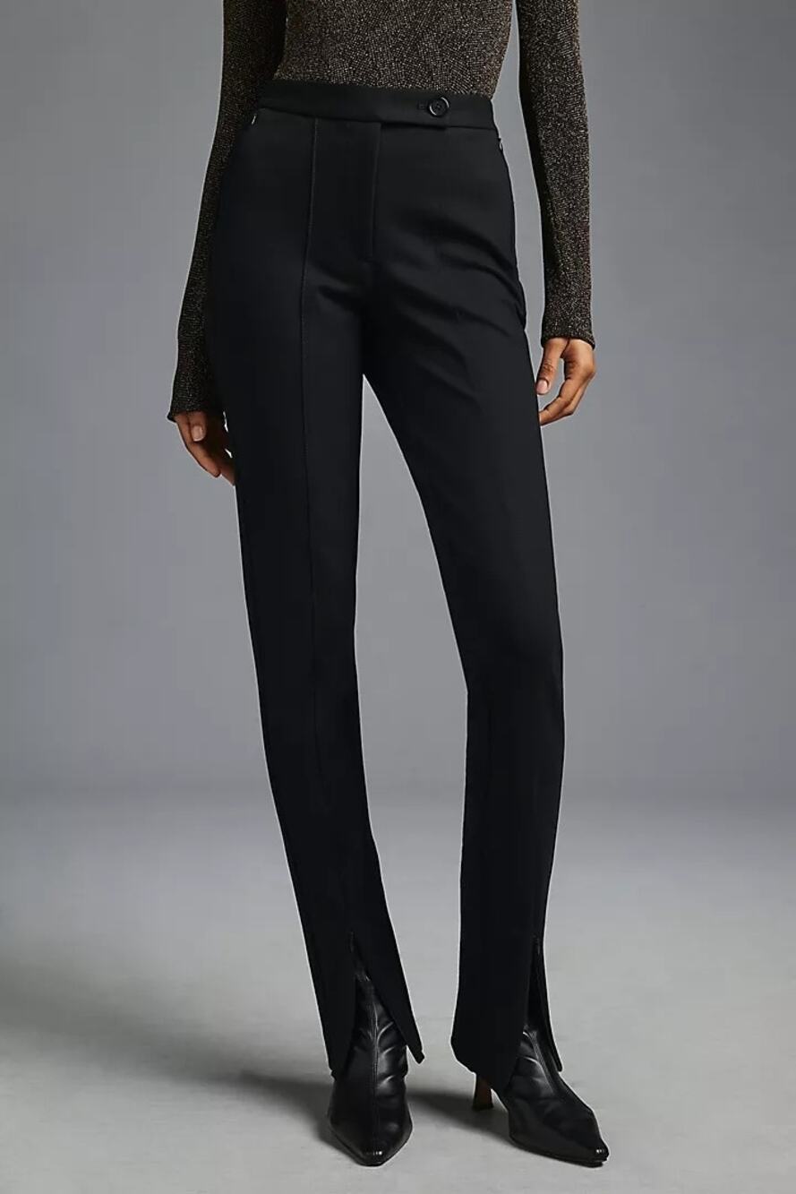Maeve Ankle-Zip Pants Black center seam 4